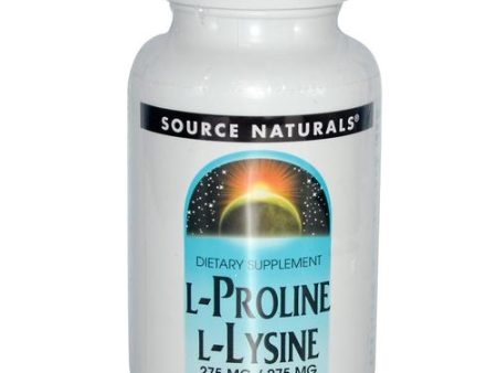 SOURCE NATURALS - L-Proline L-Lysine 550 mg - 120 Tablets Hot on Sale