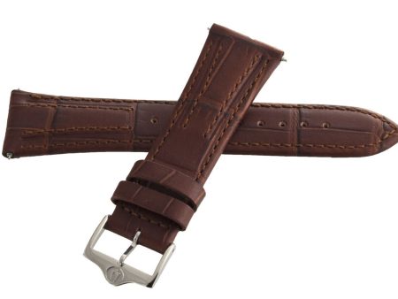 22mm x 18mm Accutron Genuine Brown Leather Strap Band For Discount