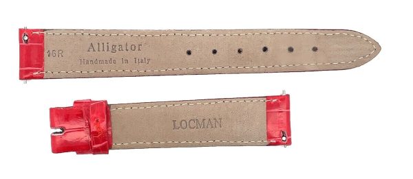 16mm LOCMAN RED ALLIGATOR LEATHER WOMEN S WATCH BAND 16R Online Hot Sale