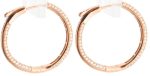 18k Rose Gold Plated Cubic Zirconia Round Hoop Women s Silver Earrings Fashion