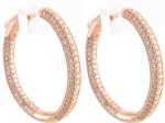 18k Rose Gold Plated Cubic Zirconia Round Hoop Women s Silver Earrings Fashion