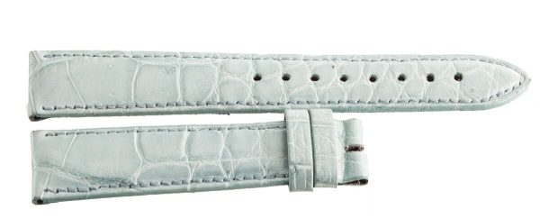 18mm LOCMAN Women s Baby Blue Alligator Leather Watch Band Strap Cheap