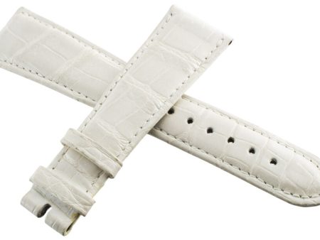 LOCMAN WOMENS 22MM WHITE ALLIGATOR LEATHER WATCH BAND STRAP on Sale