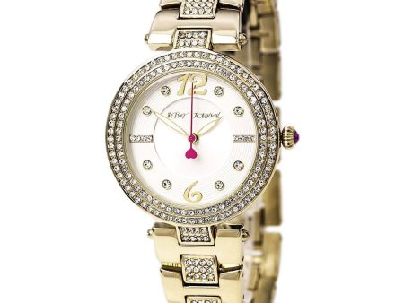 Betsey Johnson Women s BJ00451-02 Analog Display Quartz Two Tone Watch For Sale