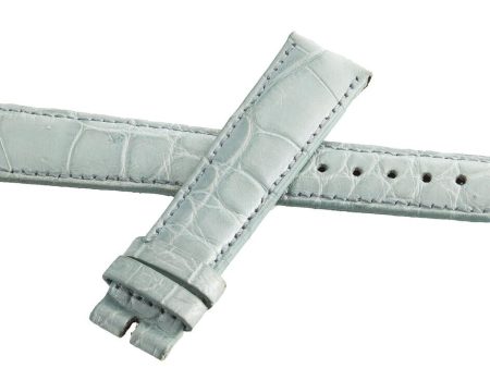 18mm LOCMAN Women s Baby Blue Alligator Leather Watch Band Strap Cheap