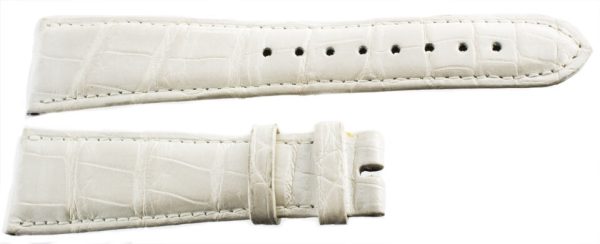 LOCMAN WOMENS 22MM WHITE ALLIGATOR LEATHER WATCH BAND STRAP on Sale