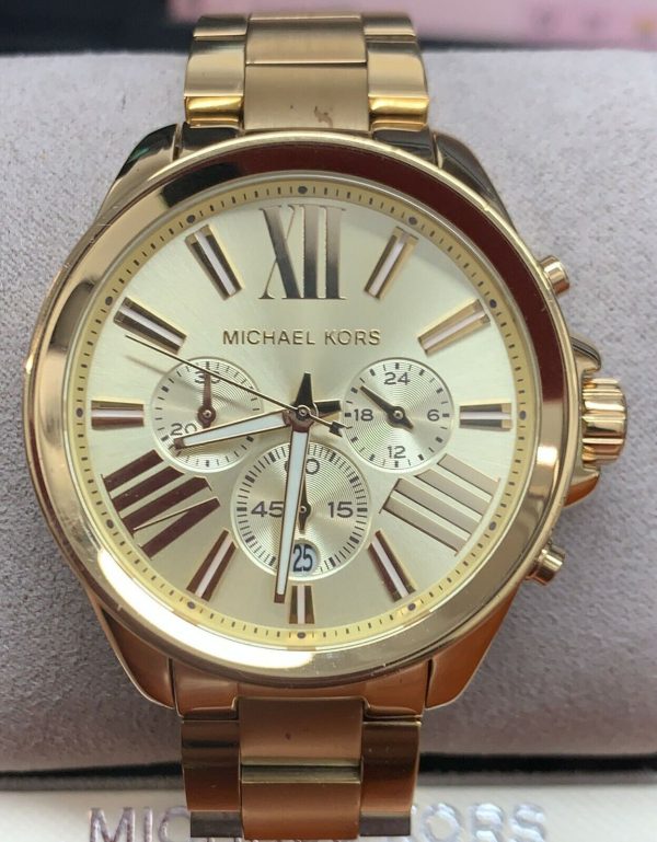 Michael Kors Womens Chronograph Gold-tone Stainless Steel Bracelet Watch MK5711 Online Hot Sale