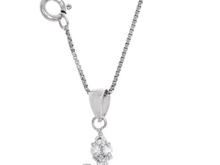 Ladies Sterling Silver 16 Inch Cubic Zirconia 20mm Cross Necklace Online