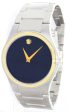 New Movado Men s Black Dial Gold-tone Bezel Silver-Tone Bracelet Watch Hot on Sale